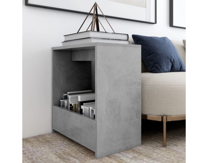 Sonata H Странична маса, бетонно сива, 50x26x50 см, инженерно дърво