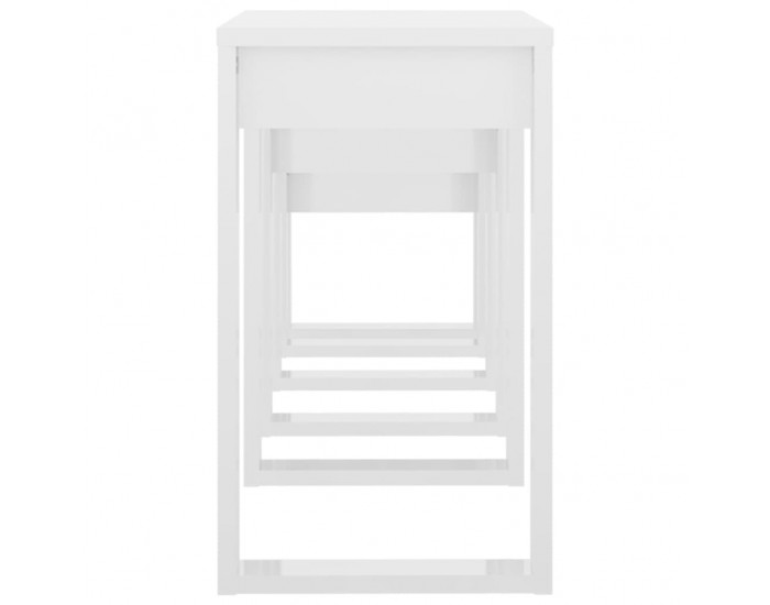 Sonata H Стифиращи маси, 3 бр, бял гланц, инженерно дърво