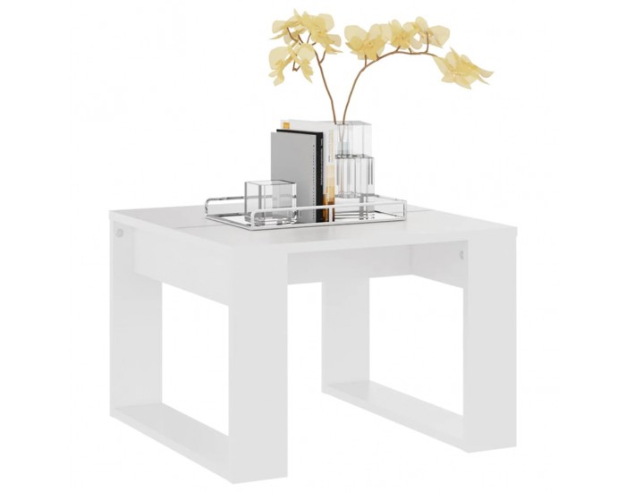 Sonata H Странична маса, бяла, 50x50x35 см, инженерно дърво