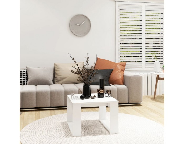 Sonata H Странична маса, бяла, 50x50x35 см, инженерно дърво