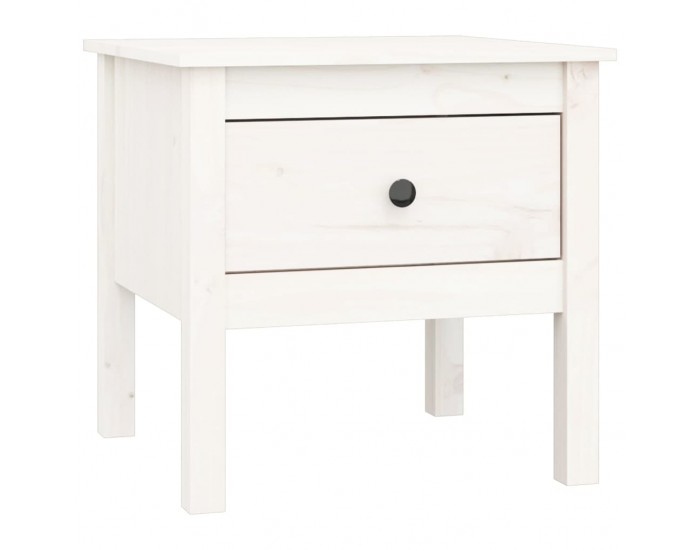 Sonata H Странични масички, 2 бр, бели, 50x50x49 см, борово дърво масив