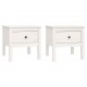 Sonata H Странични масички, 2 бр, бели, 50x50x49 см, борово дърво масив
