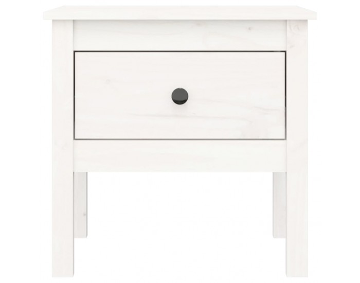 Sonata H Странични масички, 2 бр, бели, 50x50x49 см, борово дърво масив