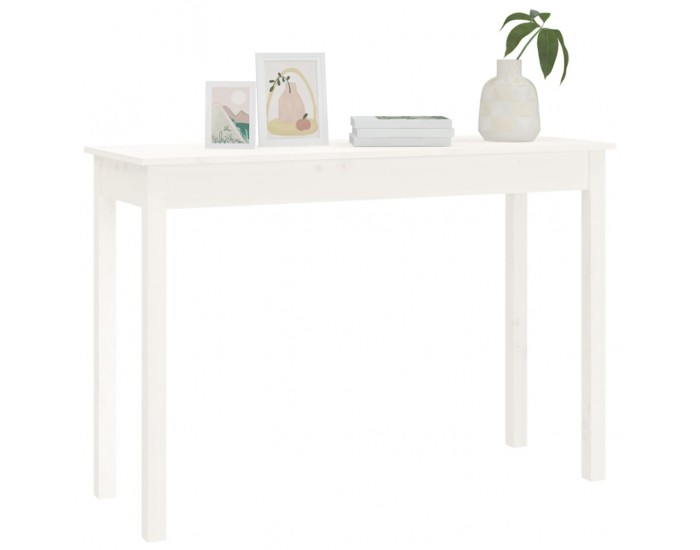 Sonata H Конзолна маса бяла 110x40x75 см борово дърво масив
