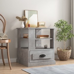 Sonata H Странична маса, бетонно сива, 50x50x60 см, инженерно дърво - Холни маси