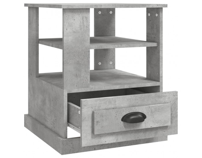 Sonata H Странична маса, бетонно сива, 50x50x60 см, инженерно дърво