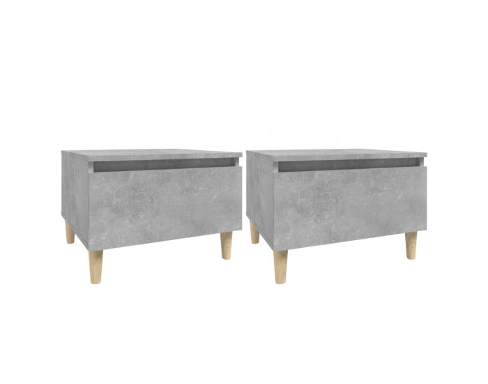 Sonata H Странични маси, 2 бр, бетонно сиво, 50x46x35см, инженерно дърво