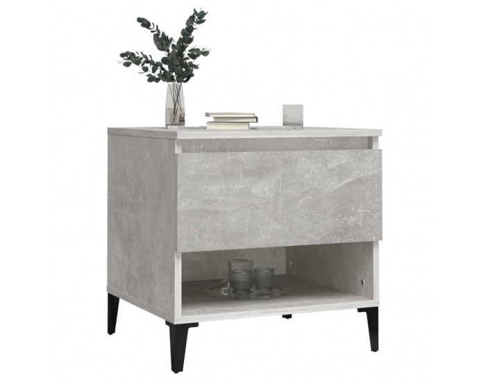 Sonata H Странична маса, бетонно сива, 50x46x50 см, инженерно дърво