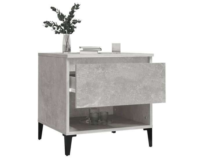 Sonata H Странична маса, бетонно сива, 50x46x50 см, инженерно дърво