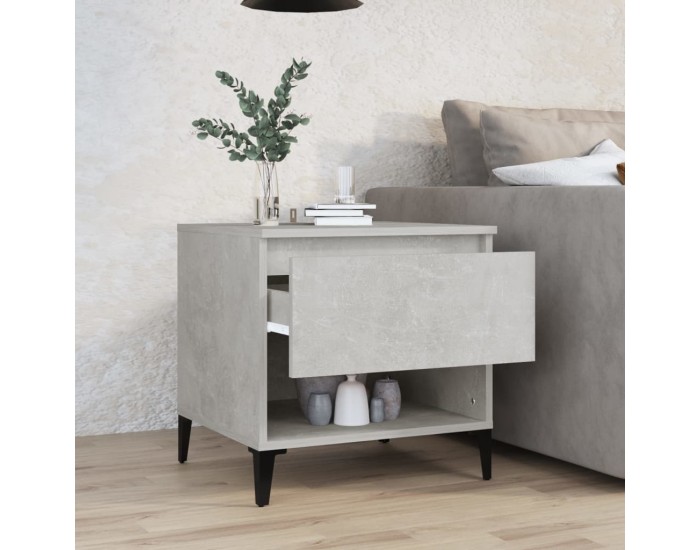 Sonata H Странична маса, бетонно сива, 50x46x50 см, инженерно дърво