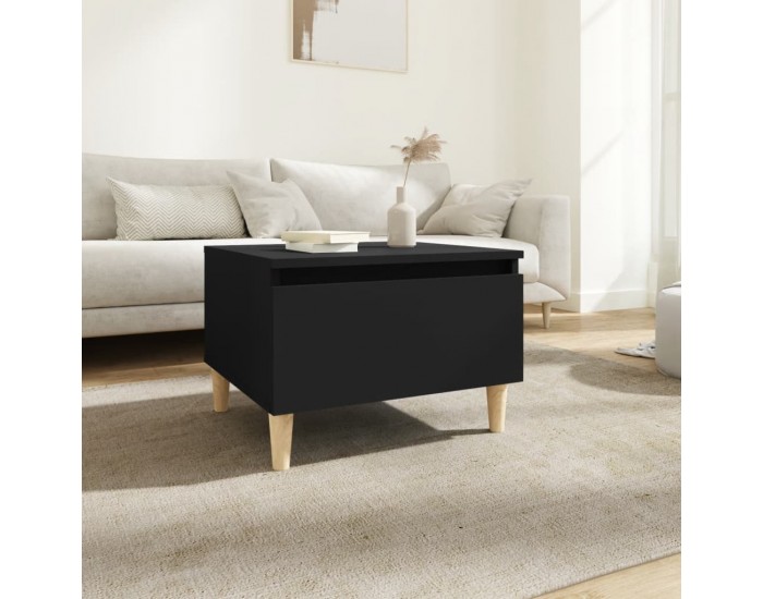 Sonata H Странична маса, черна, 50x46x35 см, инженерно дърво