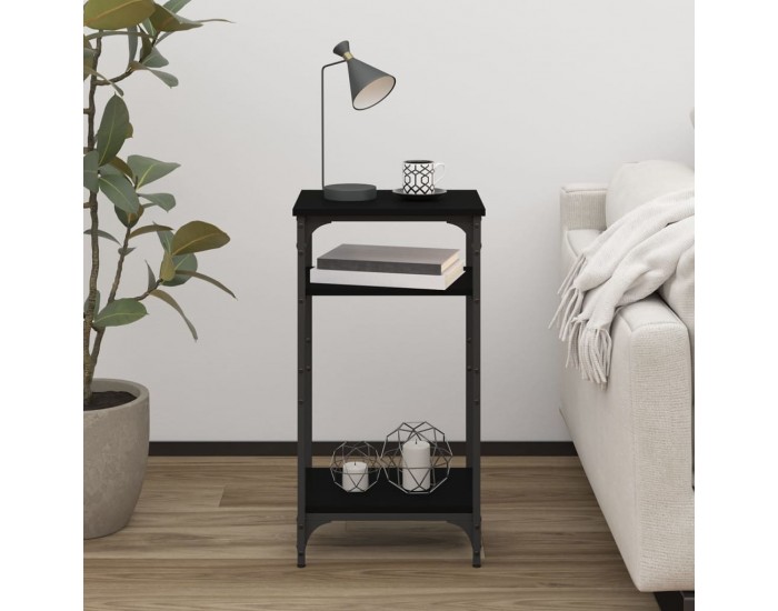 Sonata H Странична маса, черна, 40x30x75 см, инженерно дърво