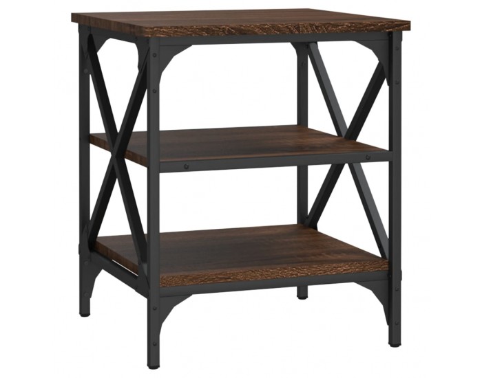 Sonata H Странични маси, 2 бр, Кафяв дъб, 40x42x50 см, инженерно дърво