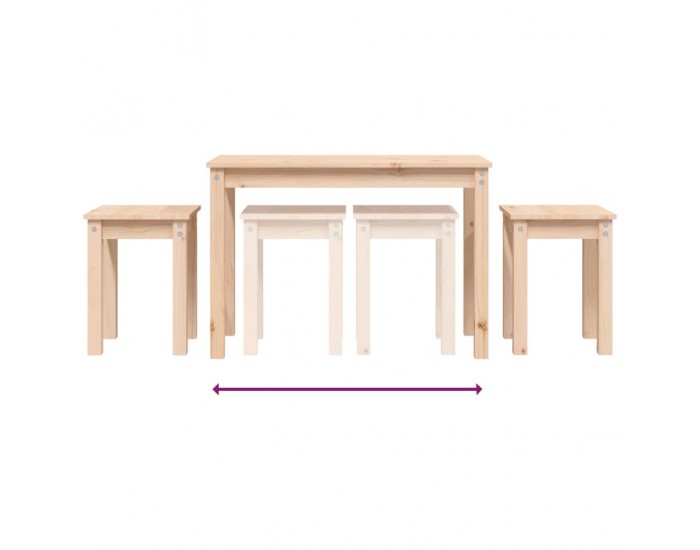 Sonata H Стифиращи маси, 3 бр, бор масив