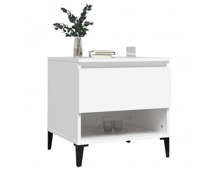 Sonata H Странични маси, 2 бр, бели, 50x46x50 см, инженерно дърво