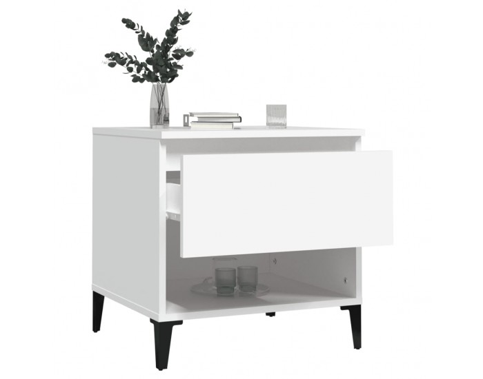 Sonata H Странични маси, 2 бр, бели, 50x46x50 см, инженерно дърво