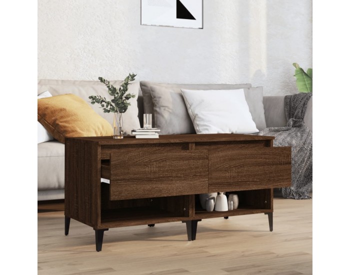 Sonata H Странични маси, 2 бр, Кафяв дъб, 50x46x50 см, инженерно дърво