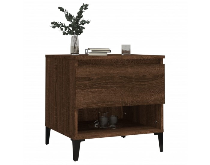 Sonata H Странични маси, 2 бр, Кафяв дъб, 50x46x50 см, инженерно дърво