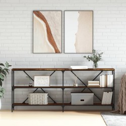 Sonata H Конзолна маса опушен дъб 180x30x75 см инженерно дърво и желязо - Холни маси