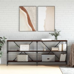 Sonata H Конзолна маса кафяв дъб 180x30x75 см инженерно дърво и желязо - Холни маси