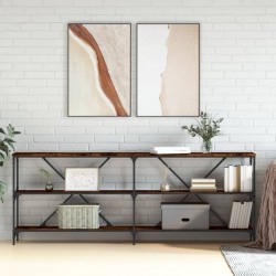 Sonata H Конзолна маса опушен дъб 200x30x75 см инженерно дърво и желязо - Маси
