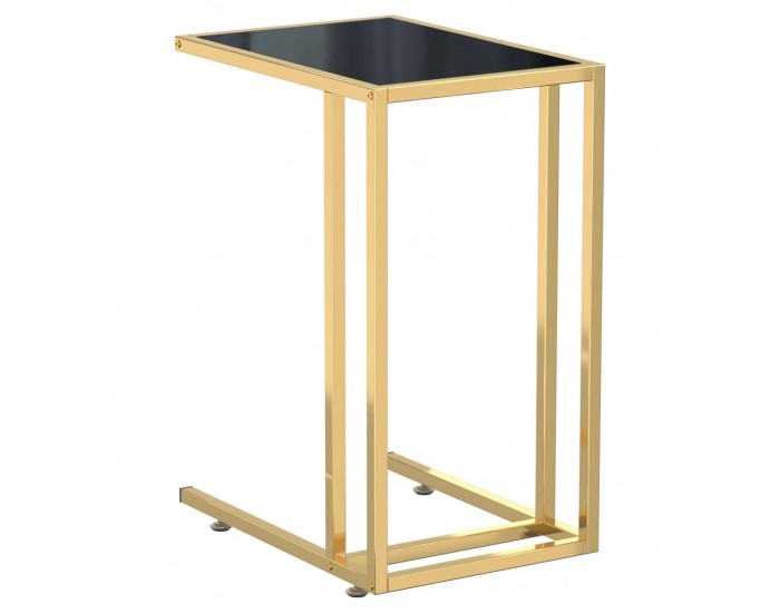 Sonata H Странична маса за компютър, черна, 50x35x65 см, закалено стъкло