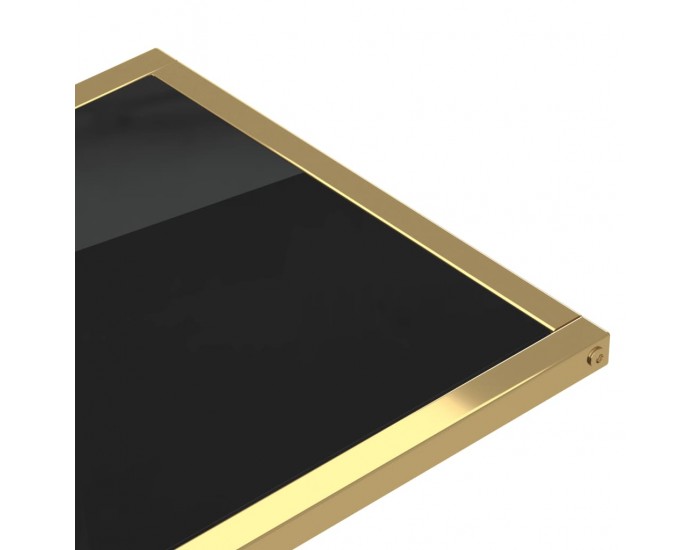 Sonata H Странична маса за компютър, черна, 50x35x65 см, закалено стъкло