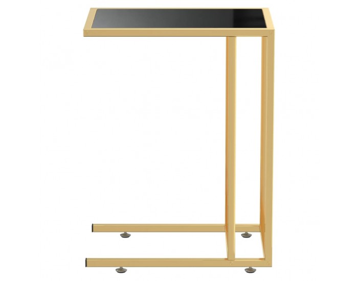 Sonata H Странична маса за компютър, черна, 50x35x65 см, закалено стъкло