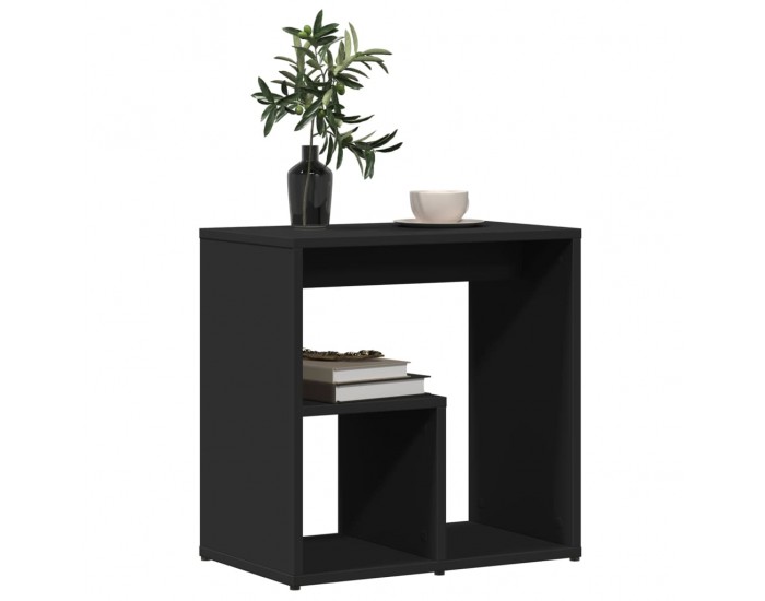 Sonata H Странична маса, черна, 50x30x50 см, инженерно дърво
