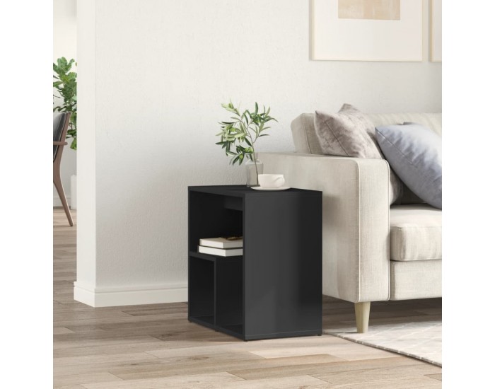 Sonata H Странична маса, черна, 50x30x50 см, инженерно дърво