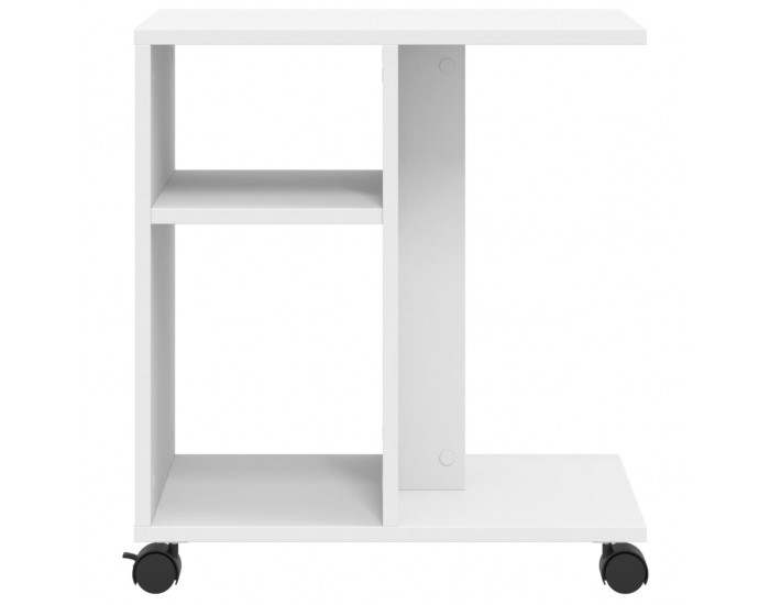 Sonata H Помощна маса с колелца бяла 50x30x55 см инженерно дърво