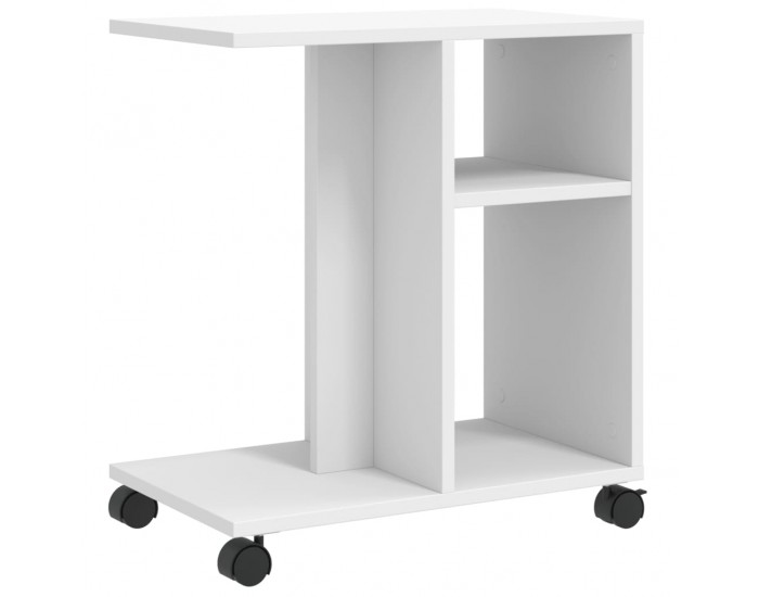 Sonata H Помощна маса с колелца бяла 50x30x55 см инженерно дърво