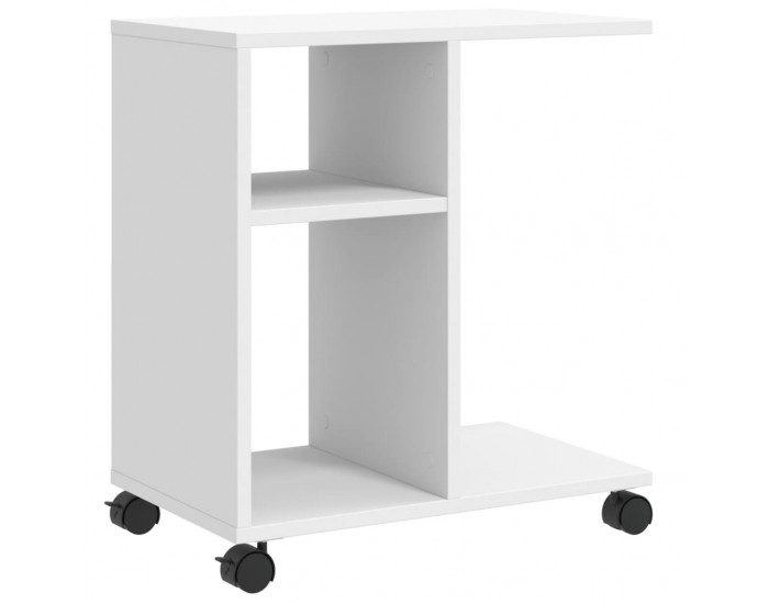 Sonata H Помощна маса с колелца бяла 50x30x55 см инженерно дърво