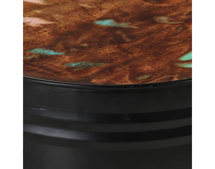 Sonata H Бар маси с форма на барабан 3 бр масивна регенерирана дървесина