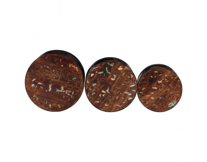 Sonata H Бар маси с форма на барабан 3 бр масивна регенерирана дървесина