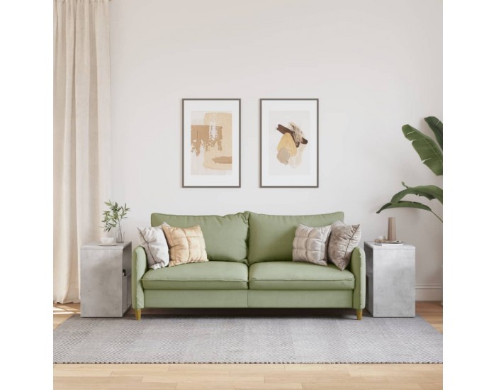 Sonata H Странични маси 2 бр бетонно сиво 50x30x50 см инженерно дърво