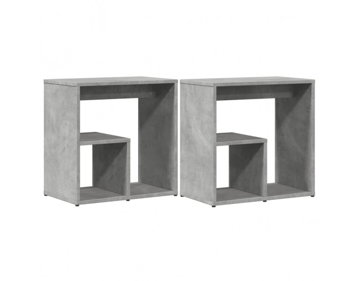 Sonata H Странични маси 2 бр бетонно сиво 50x30x50 см инженерно дърво