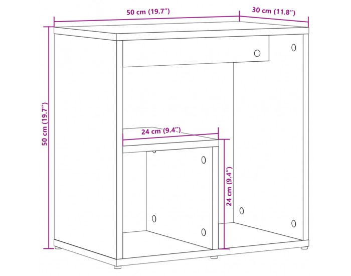 Sonata H Странични маси 2 бр бетонно сиво 50x30x50 см инженерно дърво