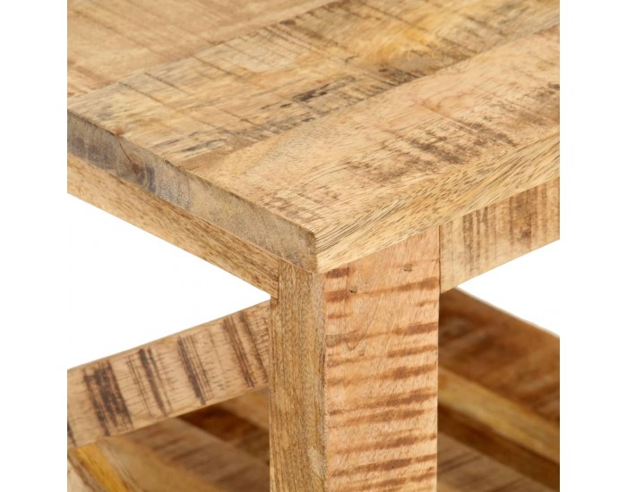 Sonata H Помощна маса с колелца 40x40x42 см грубо мангово дърво