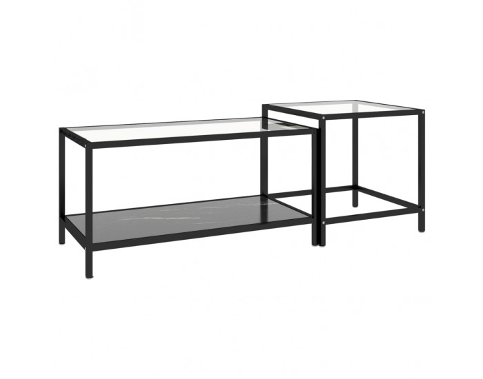 Sonata H Масички за чай, 2 бр, закалено стъкло, черни