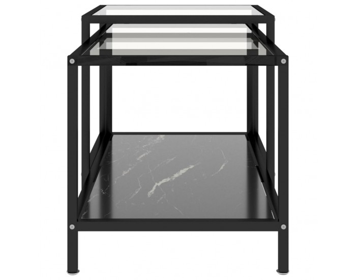 Sonata H Масички за чай, 2 бр, закалено стъкло, черни