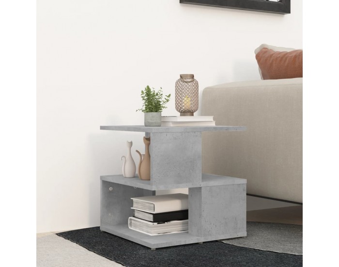 Sonata H Странична маса, бетонно сива, 40x40x40 см, инженерно дърво