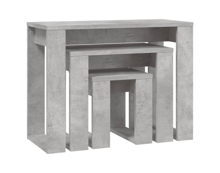 Sonata H Стифиращи маси, 3 бр, бетонно сиви, инженерно дърво