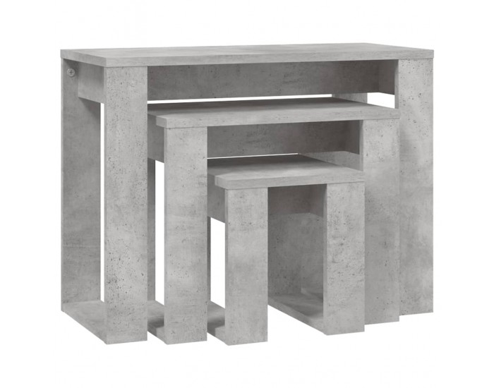 Sonata H Стифиращи маси, 3 бр, бетонно сиви, инженерно дърво