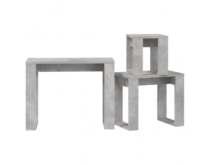 Sonata H Стифиращи маси, 3 бр, бетонно сиви, инженерно дърво