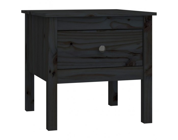 Sonata H Странична масичка, черна, 50x50x49 см, борово дърво масив