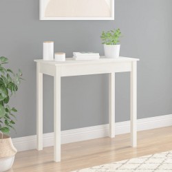 Sonata H Конзолна маса бяла 80x40x75 см борово дърво масив - Холни маси