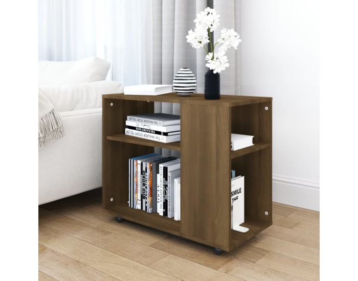 Sonata H Странична маса, кафяв дъб, 70x35x55 см, инженерно дърво