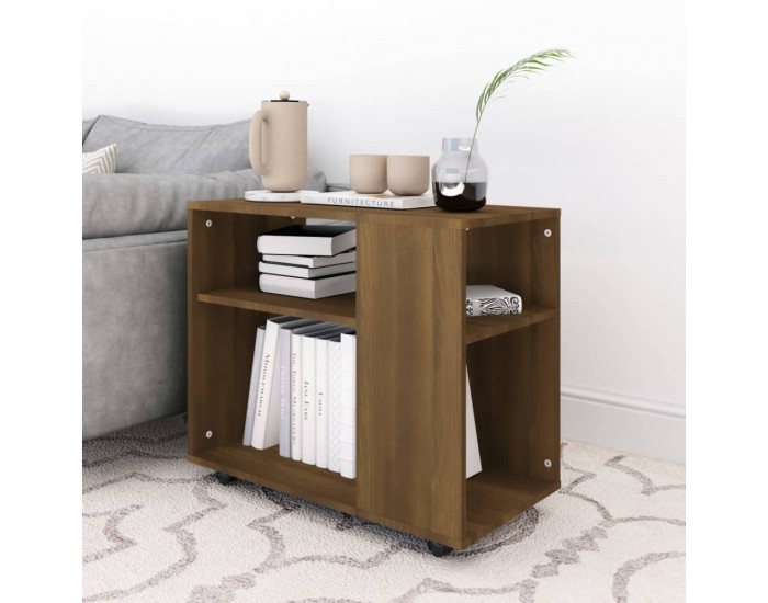 Sonata H Странична маса, кафяв дъб, 70x35x55 см, инженерно дърво