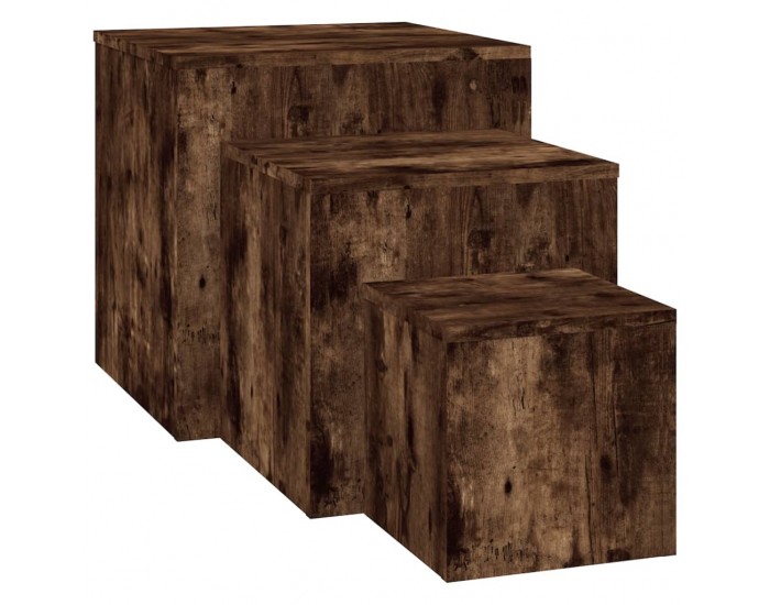 Sonata H Странични маси, 3 бр, опушен дъб, инженерно дърво